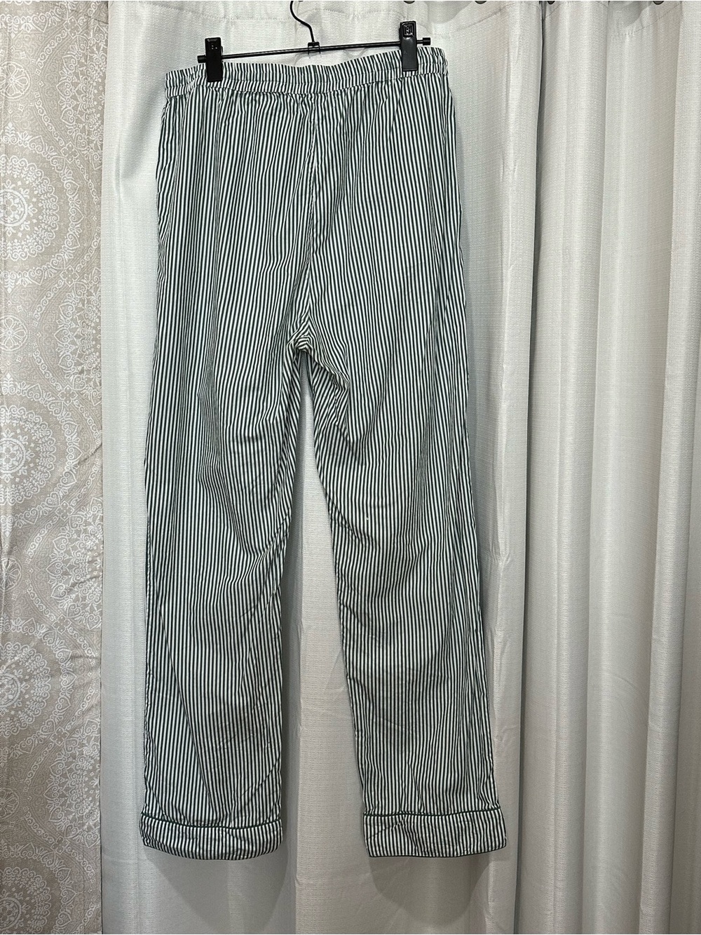 LAKE Green & White Striped Women’s pajama pants - Picture 2 of 3